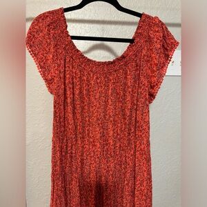 Off the shoulder maxi dress with elastic waist